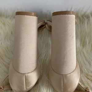 taylor champagne satin ankle strap heels